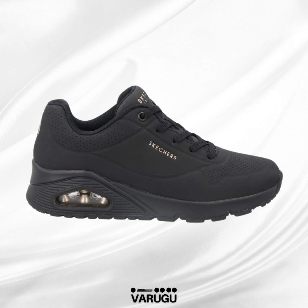 Tenis negros Skechers para correr para mujer VARUGU