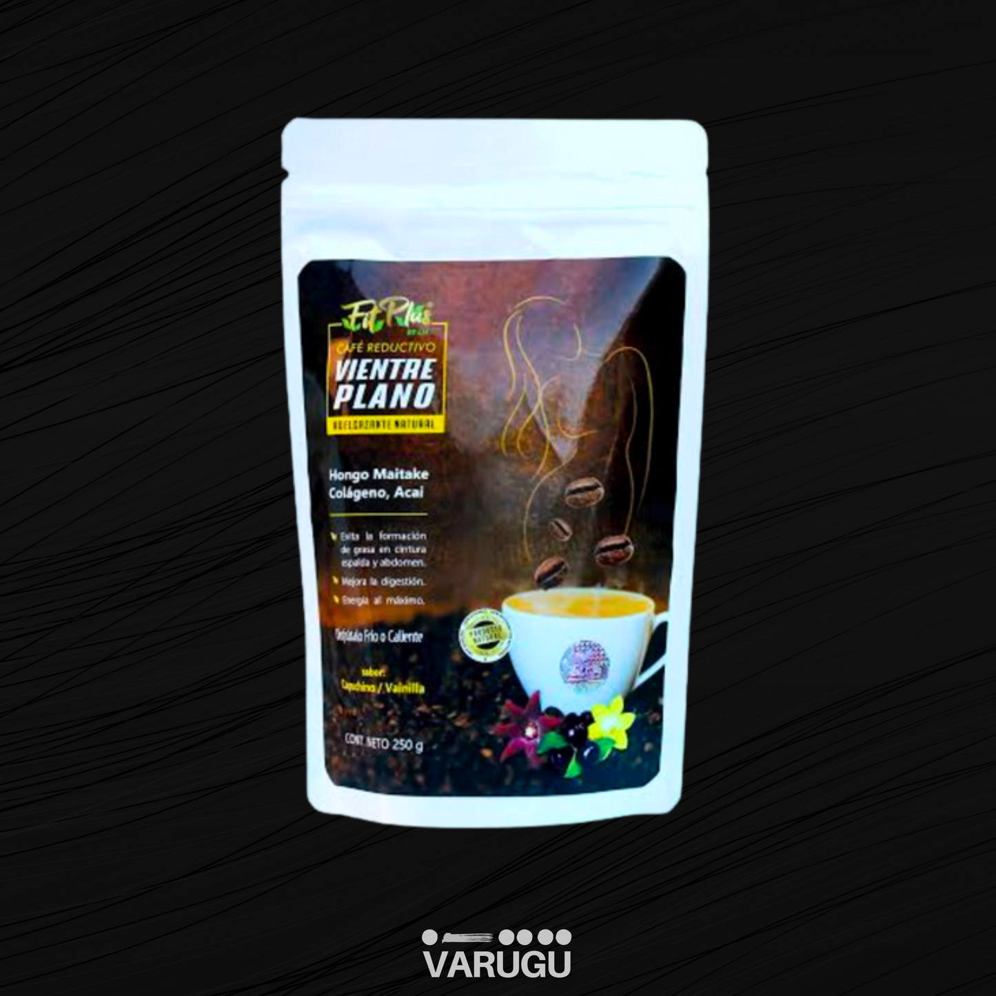 CAFÉ Vientre Plano 250g - Sabor vainilla capuccino para eliminar grasa acumulada