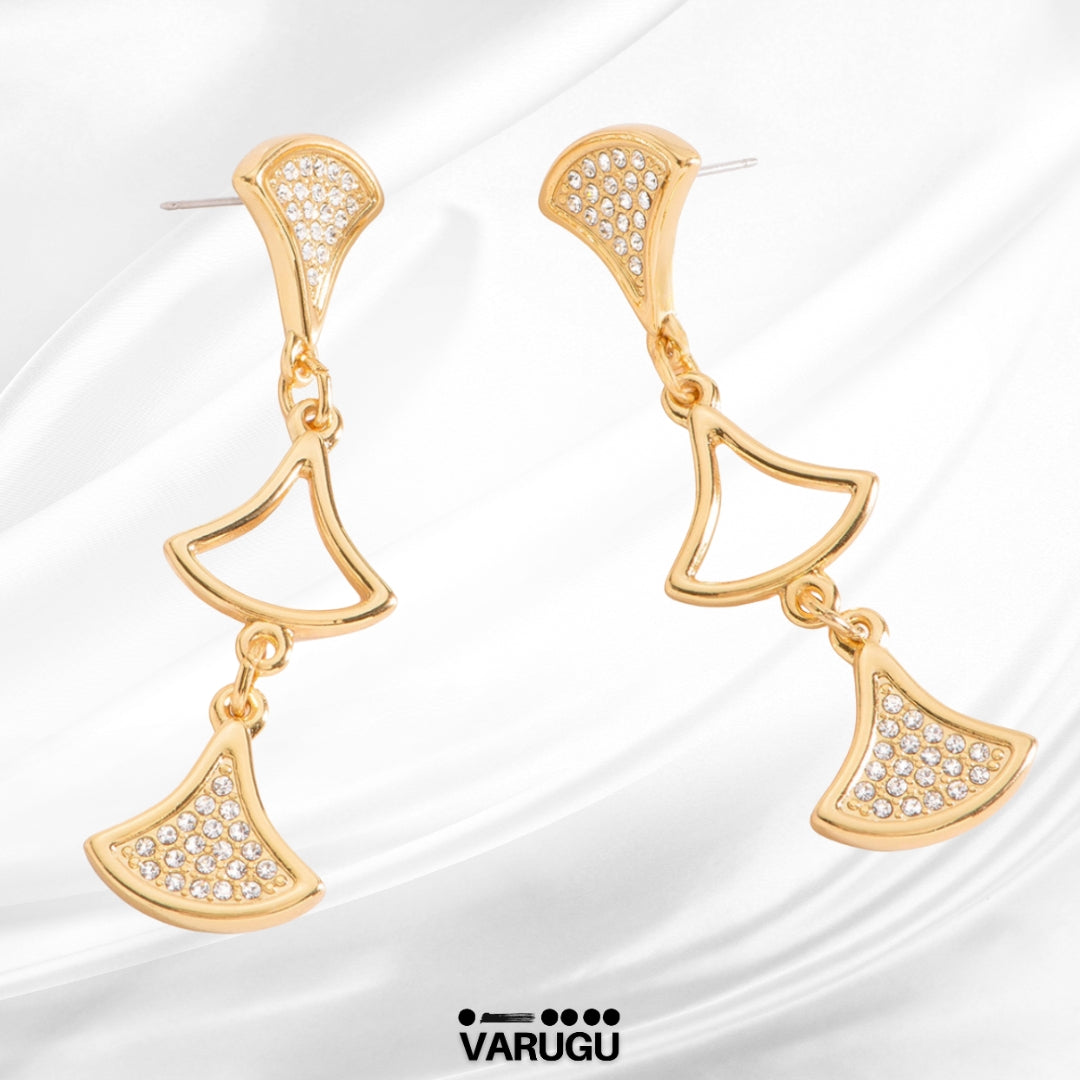 Aretes largos dorados | Baños de oro 18K