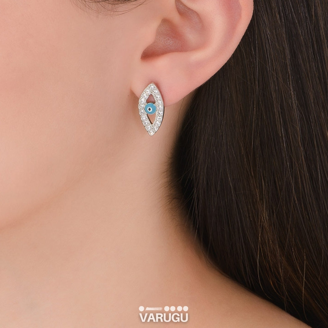 Aretes chicos de ojo turco azul