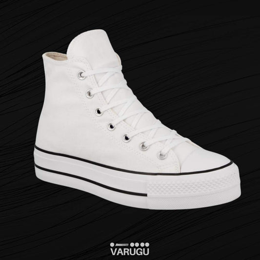 Tenis CONVERSE blancos tipo botín para mujer