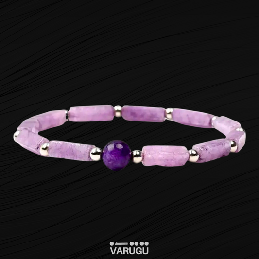 Pulsera morada AMATISTA para aura positiva y contra energía negativa