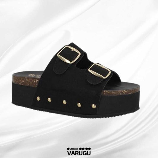 Sandalias de plataforma gruesa de moda color negro