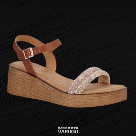 Sandalias con cinta, estilo casual y moderno color café