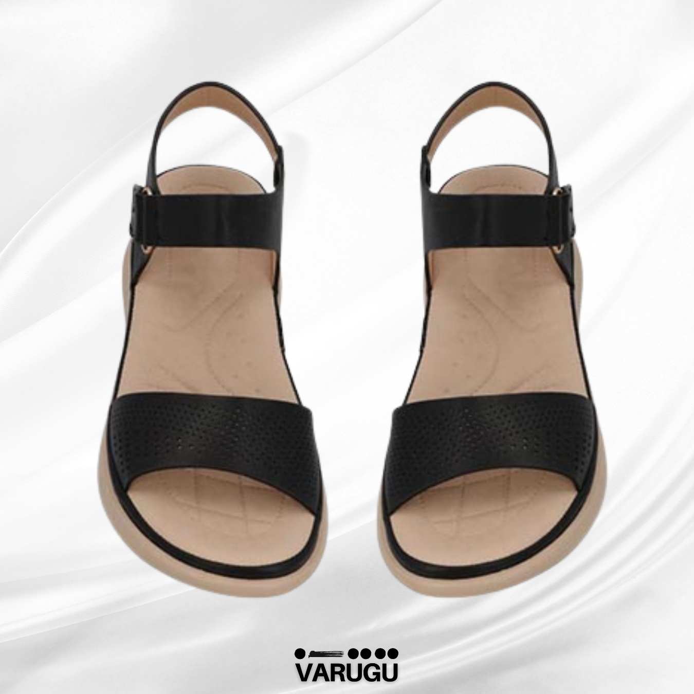 Sandalias negras ajustables cómodas