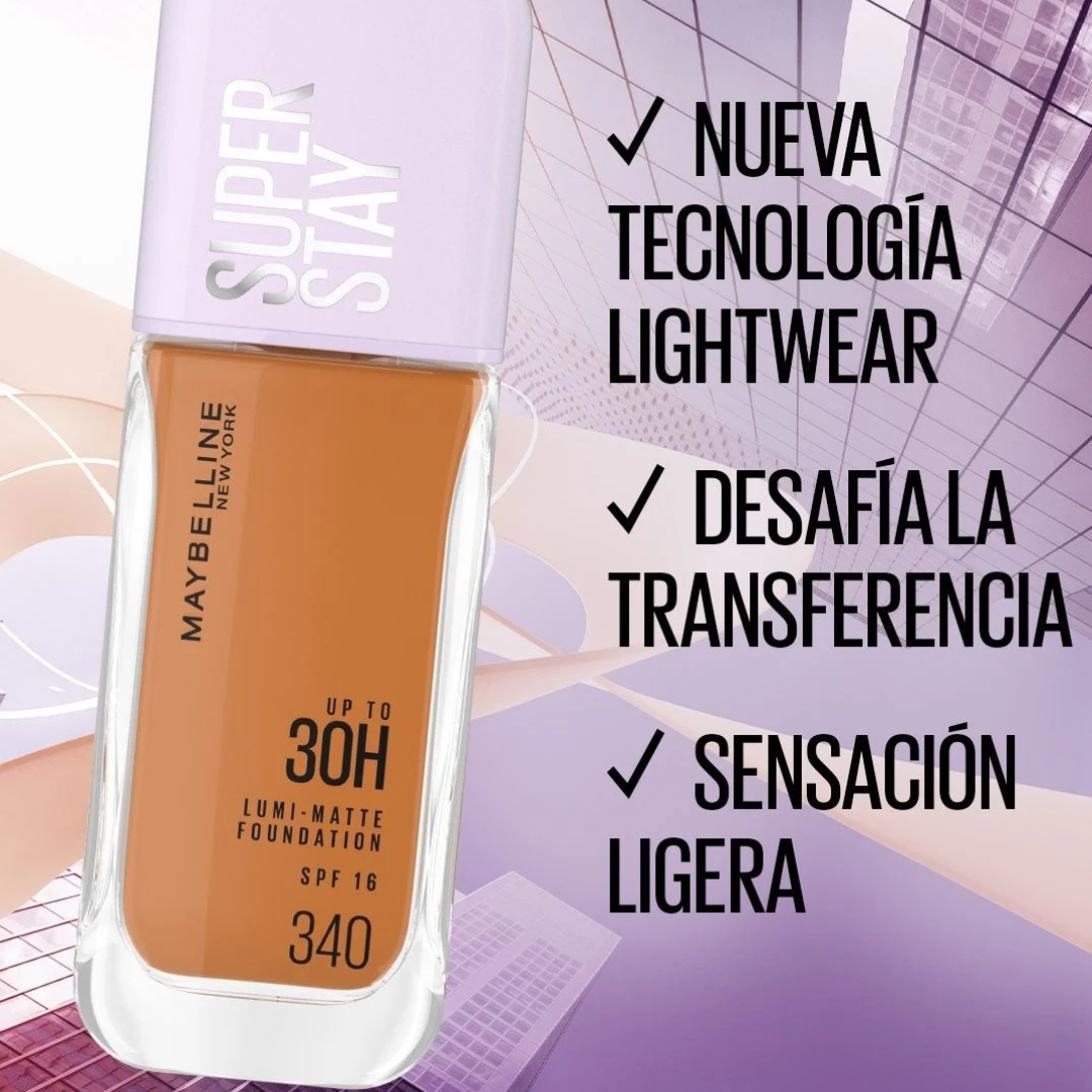 Base de maquillaje Maybelline SUPER STAY - Alta cobertura y dura 30h