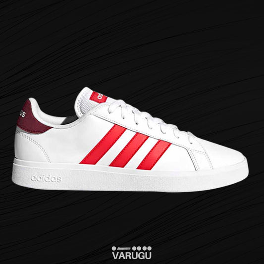 Tenis ADIDAS color blanco con líneas rojas de mujer