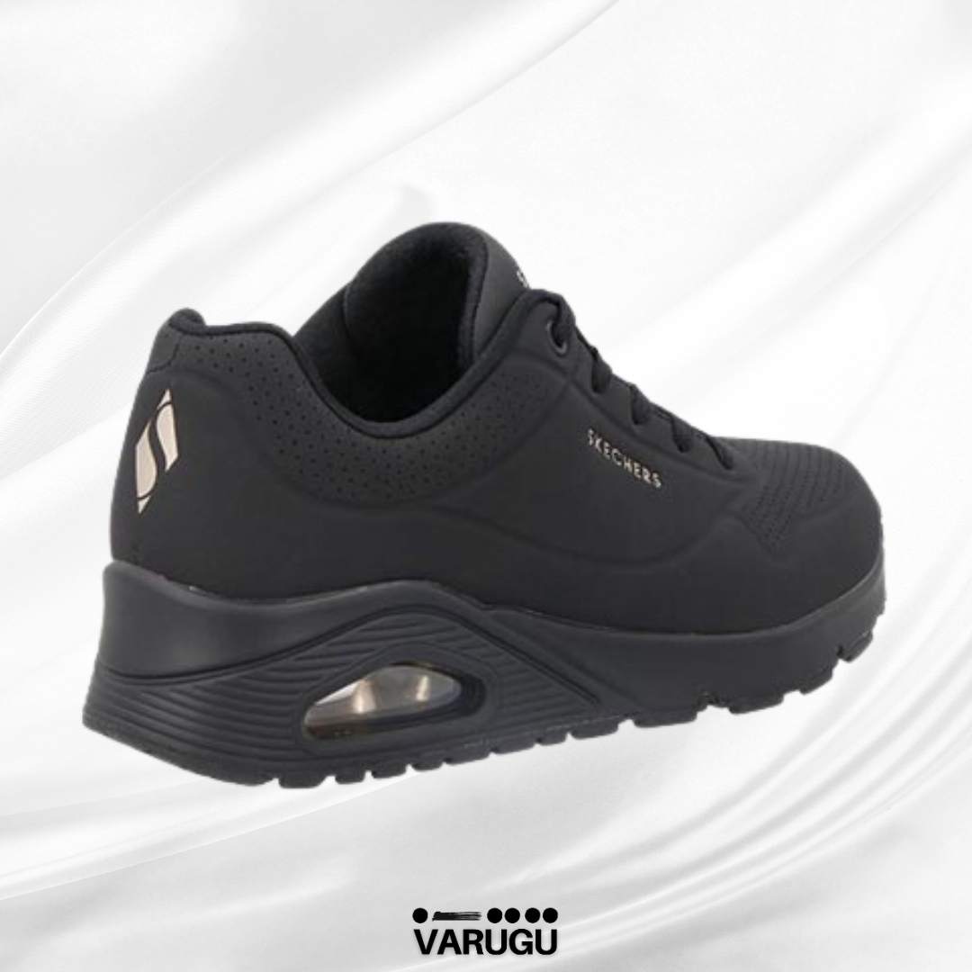 Tenis negros Skechers para correr para mujer VARUGU