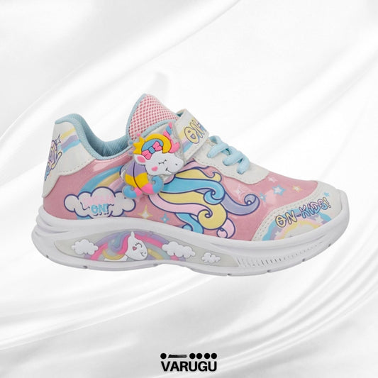 Tenis unicornio para niña con luces | Talla 18 -21