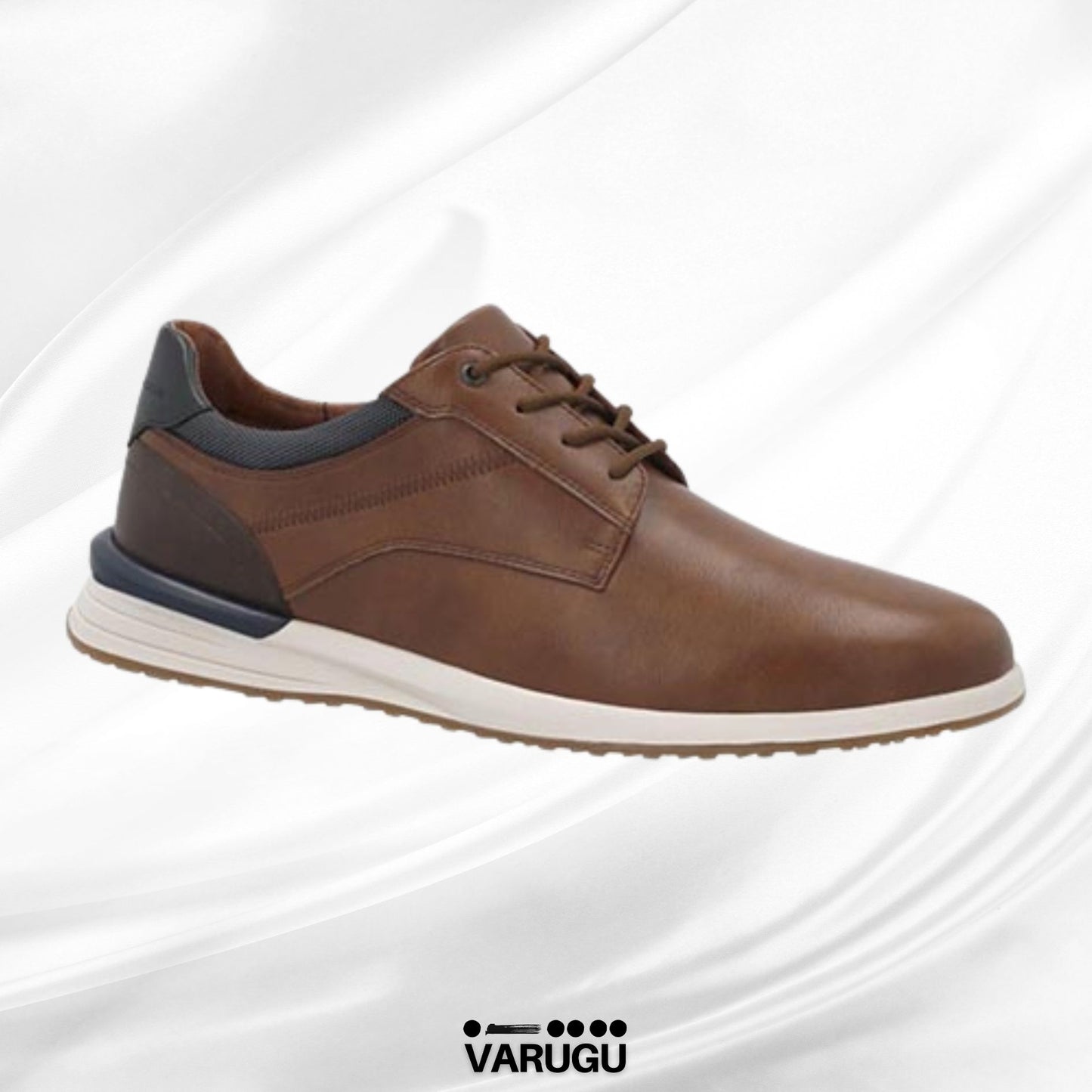 Zapatos vestir Brandy café con azul para hombres