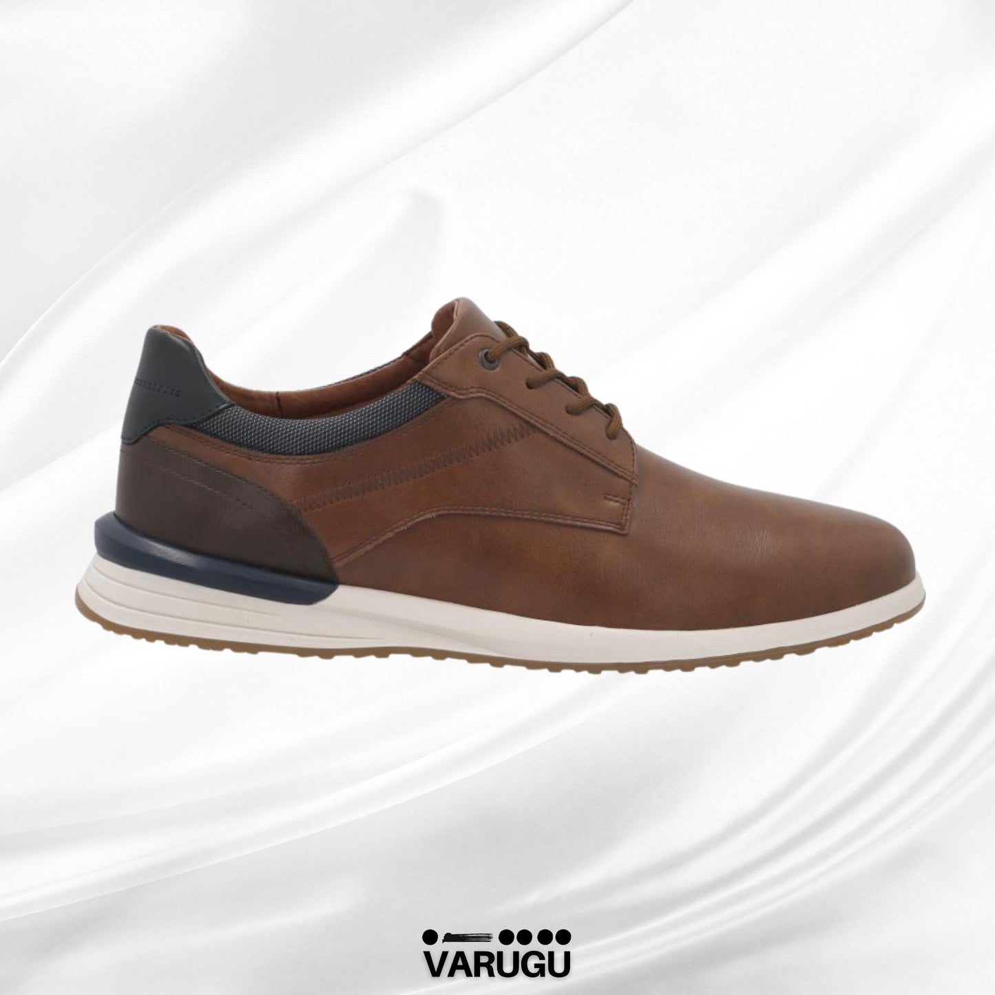 Zapatos vestir Brandy café con azul para hombres