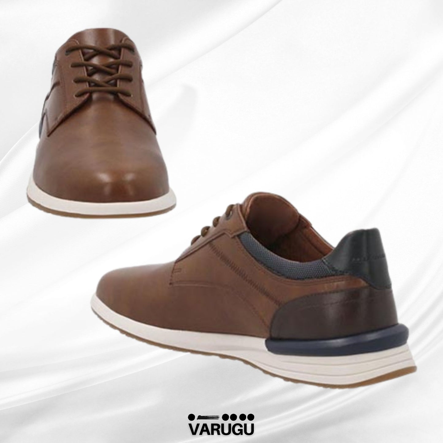 Zapatos vestir Brandy café con azul para hombres